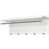 HAKU Appendiabiti da Parete, Cromo, Bianco, Metallo - Dim.: L 75 x A 30 x P 26 cm, Stile: Moderno