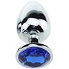 BONDAGERIE® Butt Plug anale con gioiello blu, Taglia M