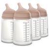 Suavinex, Confezione 4 Biberon Anticolica Zero Zero 270 ml con Tettina Flusso Medio (M) in Silicone, +3 Mesi, Latte Materno, di Formula e Liquidi di Media Densità, Compatibile con Allattamento, Medium