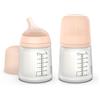 Suavinex, confezione da 2 biberon anticolica Zero Zero, tettarella flusso adattabile (A) in silicone, +0 mesi e neonati, per allattamento al seno, latte materno e latte artificiale, 180 ml, Fair