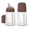 Suavinex, Confezione 2 Biberon Anticolica Zero Zero 270 ml e Tettarella Flusso Medio (M) in Silicone, +3 Mesi, Latte Materno, in Formula e Liquidi a Media Densità, Compatibile con Allattamento, Deep