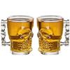 Oceano Bicchieri Teschio Vetro Birra Boccale Shot Chupito Tazza Whisky Vodka Amaro Vino Birra Rum Liquori idea regalo compleanno festa del papà halloween bar pub skull cranio (2PZ 500ML)