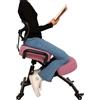 BLACK POINT O'KNEEL - Sedia ergonomica per ginocchia con schienale | Seduta in ginocchio regolabile per ufficio e casa, postura destra e confortevole, fodera in lino grigio e rosa chiaro inclusa