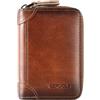 PORRASSO Porta Carte di Credito Pelle Portamonete Uomo Portafoglio con Protezione RFID Portatile Porta Tessere con 12/20/30/45 Porta Carte di Credito Marrone A