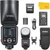 GODOX V100 N V100N Flash Testa Rotonda Compatibile con NIKON, Speedlight Strobo Luce Flash Light TTL Wireless 2.4G con Batteria al Litio Schermo Tattile Sub-flash Staccabile, Supporto Tipo C