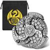 Keller & Weber DND D&D - Dadi per ruota in metallo, 7 in 1 D&D, per set di dadi DND, regali D&D con logo drago, RPG, accessori per gioco di ruolo, argento