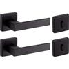 Brackle Maniglia AURA Per Porte Interne Stile Moderno Modello Quadrata (Nera)