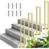 YTLEMON Corrimano per Scale Interne, Ringhiera a Forma di U, Ringhiera per Esterni con Kit di Viti, Corrimano per gradini, Ringhiera antiscivolo in Ferro per corridoio (Oro-montaggio laterale, 40cm)