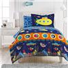 dream FACTORY Biancheria da letto in microfibra super morbida facile da lavare, poliestere, sottomarino blu navy, doppia