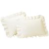 Fresh Ideas Ruffled Poplin Sham 2 Confezione, Cotone, Ivory, King Size