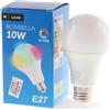 M Ledme - Lampadina LED Colori 10W RGBW E27 A60, con telecomando, Dimmerabile, 700LM, RGB+6000K luce fredda, cambio colore, colore chiaro, LM7143