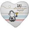 Sheepworld Cuscino di peluche a forma di cuore, 30 cm x 25 cm, multicolore, 100% poliestere, regalo, amore, San Valentino, 48185