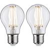 Paulmann 28641 Lampadina LED forma standard 2 lampadine da 7 Watt chiaro lampadina a bulbo illuminazione 2700 K E27