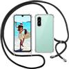 ISOI Cover con Cordino per Samsung Galaxy A26 5G, Custodia Trasparente con Collana Tracolla Laccio Collo Ultra Sottile Morbido TPU Silicone Antiurto AntiGraffio Case, Nero