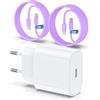 QZIIW Caricatore Per iPhone, adattatore veloce del caricabatterie 20W PD USB C Wall con 1M e 2M di tipo C per fulmine via cavo Lightning compatibile per iPhone 14 13 12 11 Pro Max XR XS X,iPad