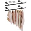 GUOHNHE Appendiabiti vintage, Barra dei Vestiti per abbigliamento in tubi industriali, Bastoni per Armadi, risparmio di spazio, installazione semplice, 77 cm, Set da 2, Nero, SG77B-2