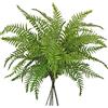 Briful Artificiale Boston felce rivestita, piante finte di felce, foglie di felce persiana, cespugli per interni, casa, giardino, tavolo, decorazione, 76,2 cm di lunghezza, 3 pezzi