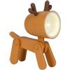 Dudùu Puppy Deer - Lampada LED Tascabile a Forma di Renna, Luce Notturna e da Lettura, Senza Fili, Regalo e Bomboniera, Decorazione Cameretta, Scrivania e Feste a Tema (Marrone)