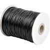 Catime 100m Filo Cerato, 2mm Cerato Cavo Della Collana, Cordino per Collane, Cordoncino Intrecciato per Fai da Te Creazione di Gioielli Bracciale Perline (Nero)