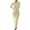 ORANDESIGNE Vestito Donna Elegante Lungo Invernale Abito Tubino Vestitino Maglina Casual Abitino Aderente Maglia Caldo Maxi Knitted Sweater Dress Sera Beige XL