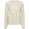 PIECES Pcjanita Noos BC-Maglia di Lana con Scollo Rotondo Maglione, Bianco e Grigio, XS Donna