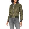 Schott NYC Airforce1W Ladies Bomber Jacket, Giacca Donna, Verde (Army Khaki), 32 (Taglia Produttore: X-Small)