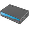 DIGITUS Switch di rete Gigabit - 5 porte - non gestito - 10/100/1000 Mbit/s - senza ventola - perfetto per SOHO - Plug & Play - nero/blu