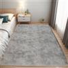 QUINZI Tappeto Morbido a Pelo Lungo Moderno del Soggiorno e Camera da Letto, Antiscivolo per Bambini, Grigio Chiaro, 160 x 230 cm
