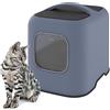 Ligo Lettiera Gatto chiusa Lettiera per Gatti con Filtro e Paletta contenitore sabbia igienico per gatto (BLU NAVY, OLIMPIA)