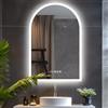 LUVODI Specchio Bagno Retroilluminato Led Arco: 90x60 cm Specchio Smart Digitale Bagno con Led Luce Dimmerabile Antiappanamento Touch Screen con Orologio Data Temperatura IP65