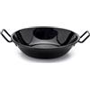 Zinel Kadai Pan/Wok con Manici, smaltato, Colore: Nero/Bianco a Pois, Smalto, Black/White Dots, 22 cm