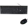 DRIWEI KIT TASTIERA E MOUSE USB PC LAYOUT INTERNAZIONALE CAVO NERO CASA UFFICIO LD-9273