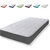 eXtreme comfort ltd Extreme Comfort Cooltouch Colours - Materasso a molle ibrido in memory foam e pinna coil in iuta con bordo grigio in iuta, profondità 18 cm, 75 x 175 cm