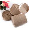 ZJchao 10 m/rotolo in 5 cm/10 cm/15 cm cordino in iuta, vintage runner da tavolo per fai da te, artigianato, decorazione, matrimonio, festa, cerimonia, decorazione, feltro, cachi, 10 cm