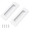 MOROBOR 2 maniglie da incasso per armadietti, in acciaio inox bianco caldo, con viti, installazione a vista, maniglia incorporata per armadio, cassetto porta scorrevole a filo, 120 mm