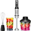FOR ME ForMe Frullatore a Immersione 4 in 1, Acciaio Inox, 2 Velocità Regolabili con Funzione Turbo 1200 W, Tritatutto da 600 ml, Misurino da 800 ml per Frusta, Zuppe, Pappe