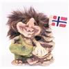 TROLL NYFORM 096 CON PIETRA BANDIERA ORIGINALE COLLEZIONE NORVEGESE PORTAFORTUNA