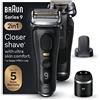 Braun Series 9 PRO +, Rasoio Elettrico Barba, Regolabarba Uomo, Rifinitore Di precisione, Custodia Viaggio, Lame Flessibili, Stazione SmartCare, , Batteria Litio Ion, Idea Regalo, 9590cc Nero