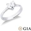 Gioielli di Valenza Anello con diamante taglio cuore 1.00ct GIA in oro bianco 18k