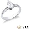 Gioielli di Valenza Anello con diamante taglio goccia 1.00ct GIA in oro bianco 18k