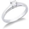 Gioielli di Valenza Anello solitario con diamante 0.30 ct in oro bianco 18k