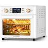 LLIVEKIT Friggitrice ad Aria da 26L, 14 in 1 Mini Forno ad Aria, 1700W Air Fryer, Circolazione d'Aria Calda a 360°, Timer e Temperatura Regolabili, con 7 Accessori, Bianco Crema