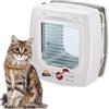 Ferplast SWING MICROCHIP Gattaiola Universale Cani e Gatti - 4 Modalità Chiusura - Sistema Antivento - Ammortizzatore Chiusura - Anti Oscillazione Magnetico - Indicatore Direzione - Bianco
