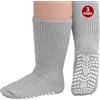ZFSOCK Calze Uomo Senza Elastico: Calzini Diabetici Antiscivolo Donna 90% Cotone Extra Larghi Vestibilità Ampia Grigio 3 Paia 39-46