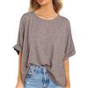 Voqeen Donna Oversize T Shirt Estate Manica Corta Collo Rotondo Top Allentato Donne Casual Tops Allentato Elegante Tee Camicetta