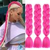jooceebaby Rosa Rossa Extension Per Treccine Africane 24" Treccia Capelli Extension Colorate Ombre Jumbo Treccia Extension Capelli Fibra Sintetica Treccia Di Scatola Crochet Intrecciare Braiding Hair