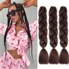 jooceebaby Marrone Extension Per Treccine Africane 24" Treccia Capelli Extension Colorate Ombre Jumbo Treccia Extension Capelli Fibra Sintetica Treccia Di Scatola Crochet Twist Braiding Hair