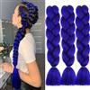 jooceebaby Blu Scuro Extension Per Treccine Africane 24" Treccia Capelli Extension Colorate Ombre Jumbo Treccia Extension Capelli Fibra Sintetica Treccia Di Scatola Crochet Twist Braiding Hair