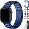Fullmosa Cinturino per Apple Watch 44mm 45mm 42mm, Cinturino in Acciaio Inossidabile Compatibile con Apple Watch SE SE2 Serie 9 8 7 6 5 4 3 2 1, Cinturini di Ricambio per Uomo e Donna, Blu