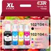 CJTR 102 104 Inchiostro/Compatibile per Epson 104 102 Multipack/per EcoTank ET-2870 ET-2710 ET-2720 ET-2721 ET-4700 ET-2750 ET-3700 ET-3750 ET-4750 ET-15000 ET-4750 ET- 2712 Nero Ciano Magenta Gelb
